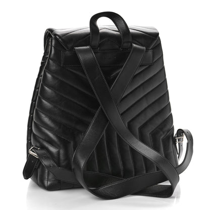 Saint Laurent Calfskin Y Quilted Monogram Medium Loulou Backpack Black 2 of 7