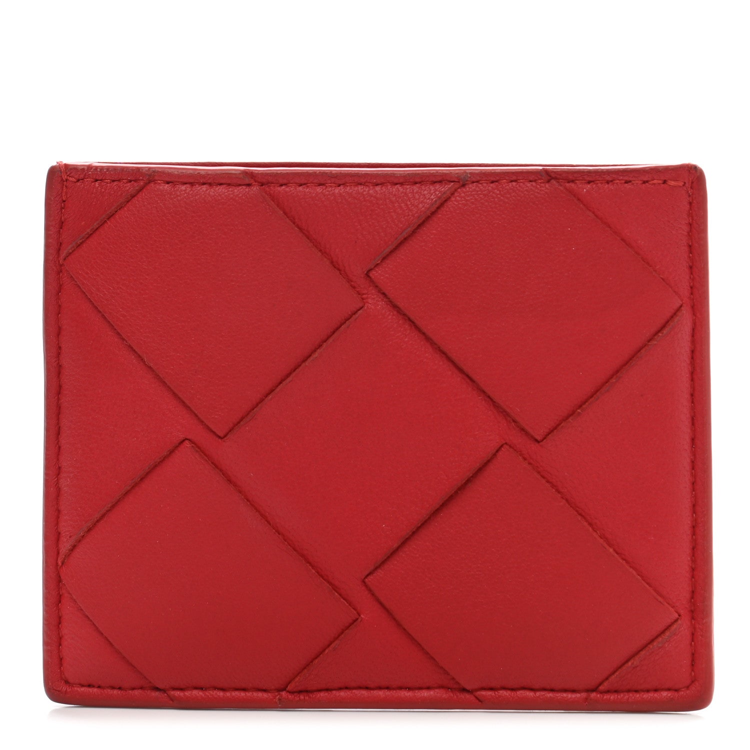 Bottega Veneta Nappa Maxi Intrecciato Card Holder Red 1 of 11