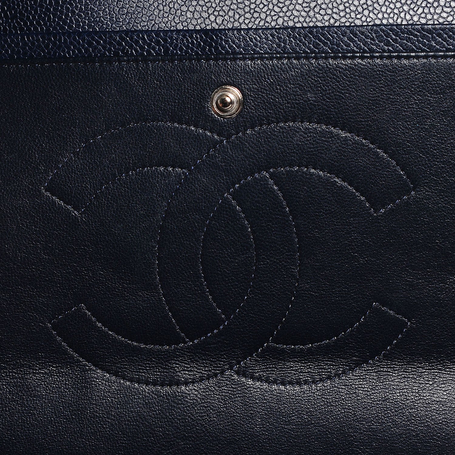 Chanel Caviar Quilted Maxi Double Flap Dark Blue 7 of 9