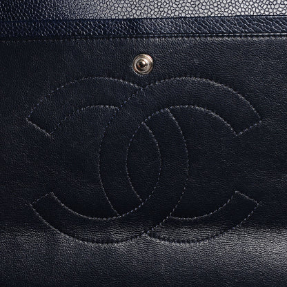 Chanel Caviar Quilted Maxi Double Flap Dark Blue 7 of 9