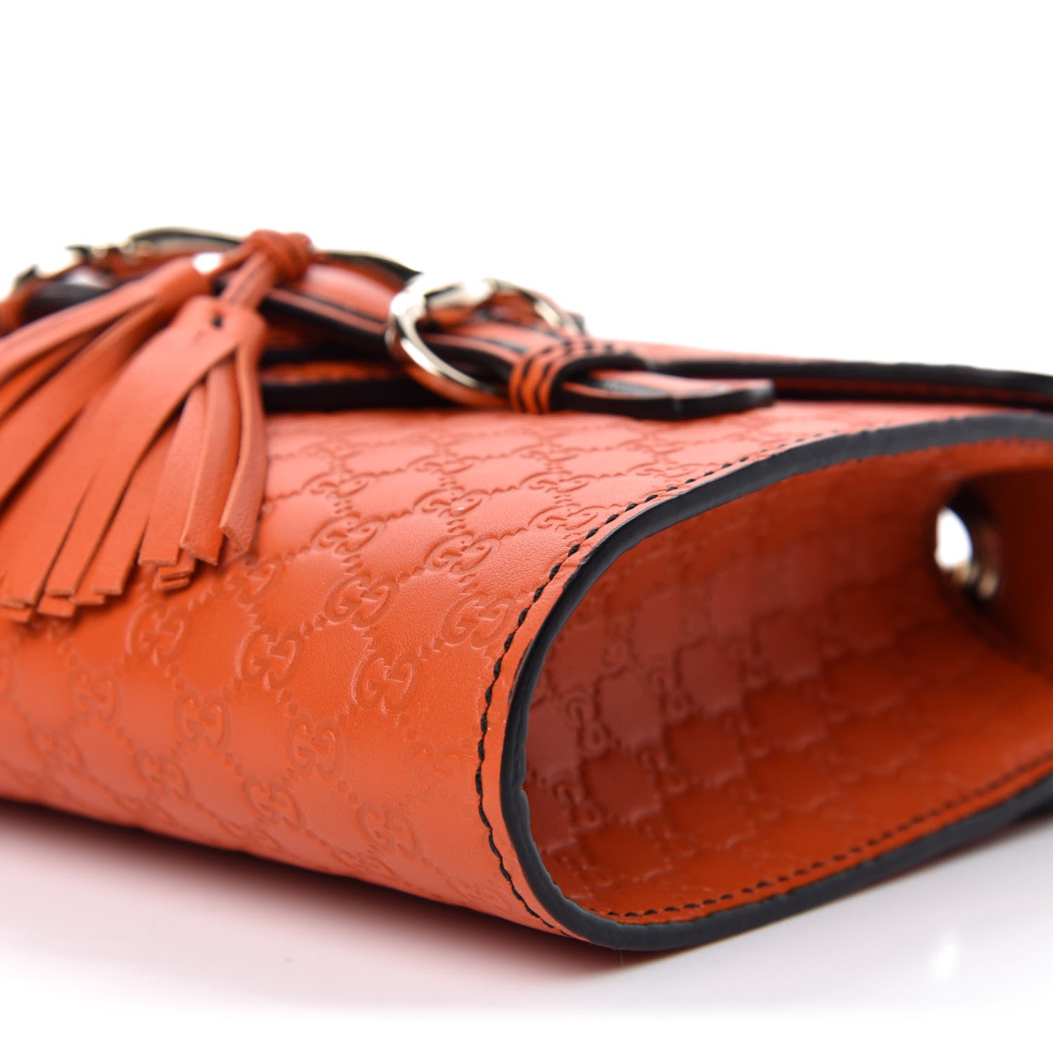Gucci Soft Microguccissima Mini Emily Chain Shoulder Bag Sun Orange 7 of 10