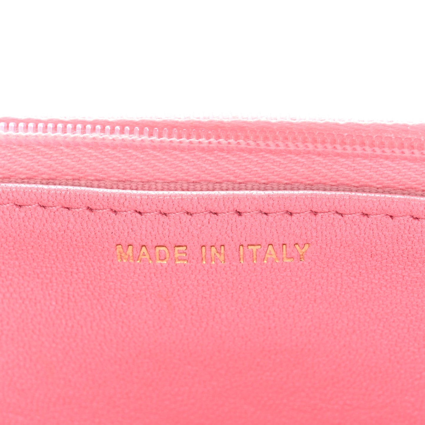 Iridescent Calfskin Quilted Wallet On Chain WOC Rose Pink