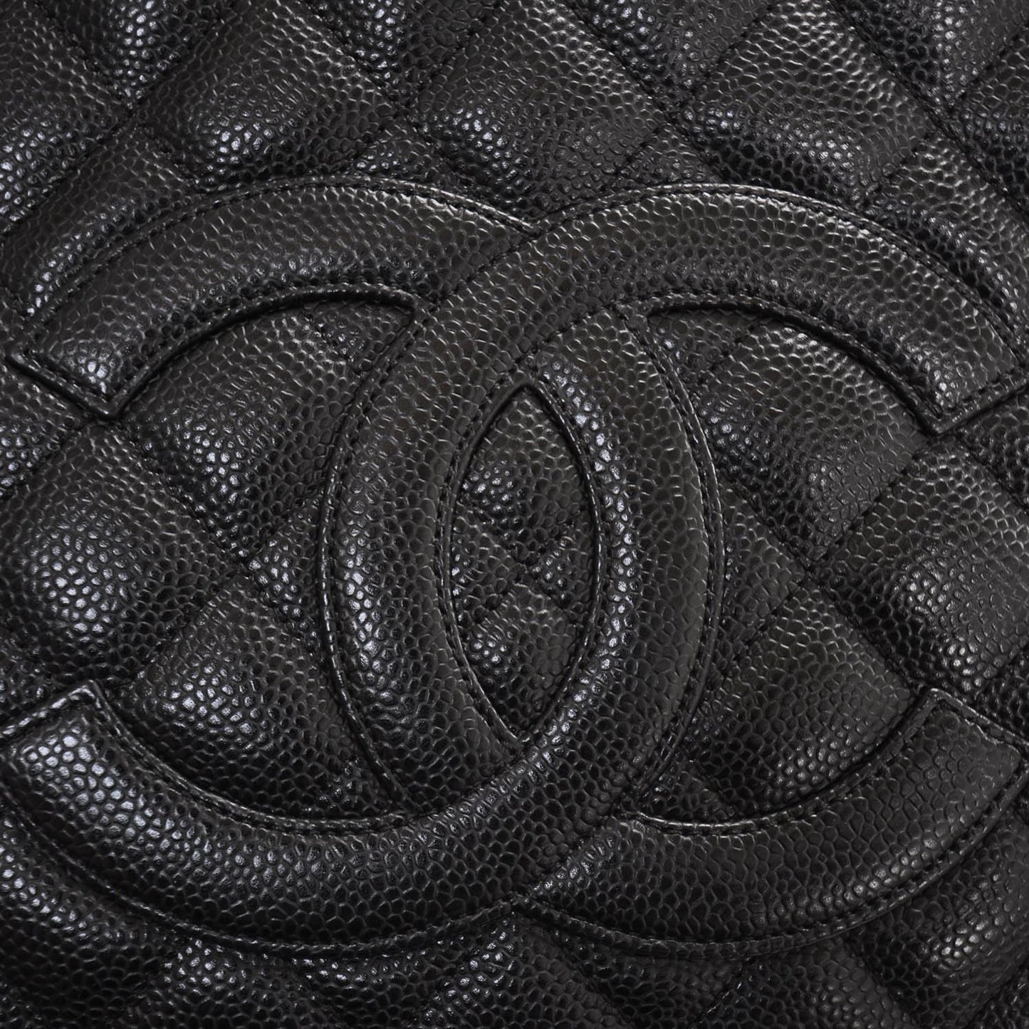 Caviar Quilted Grand Shopping Tote GST Black