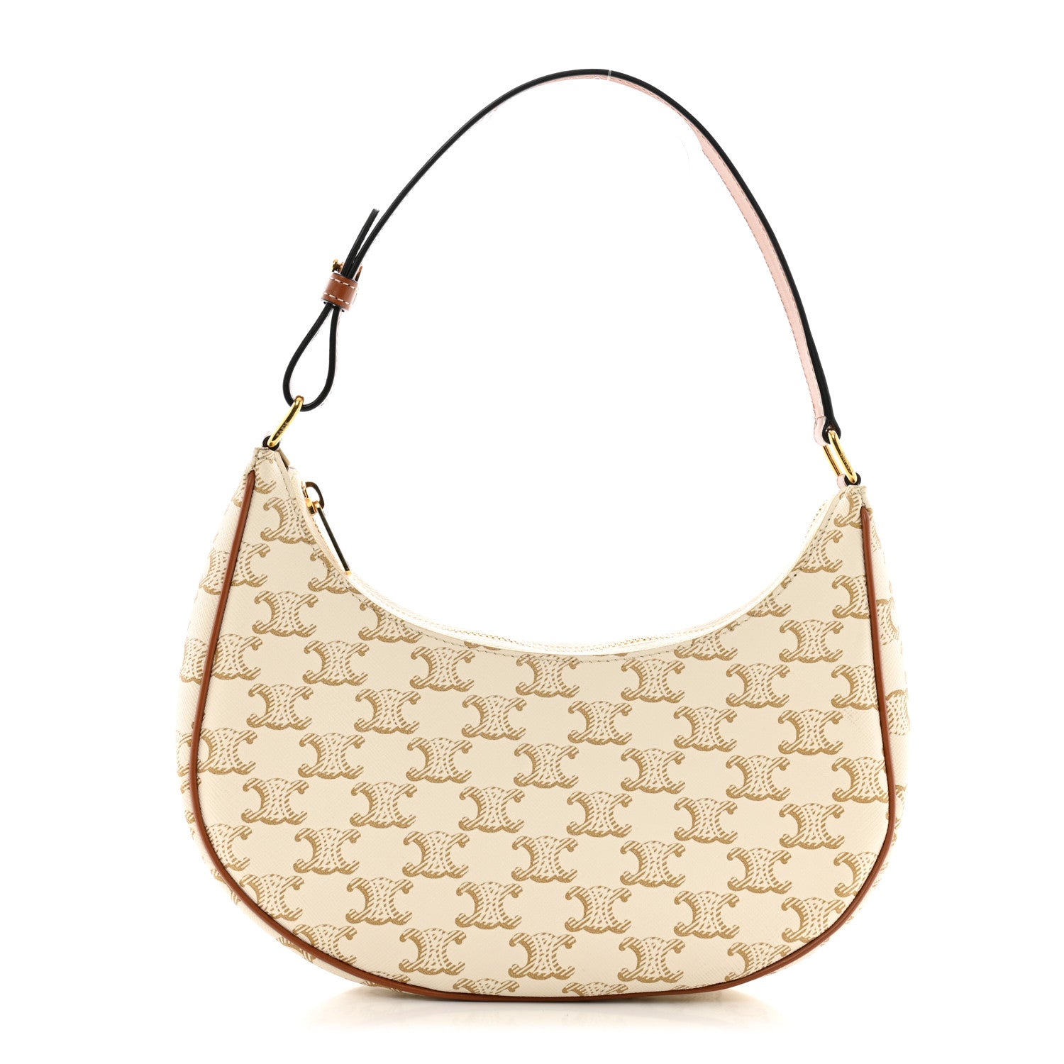 Celine Canvas Calfskin Ava Triomphe Shoulder Bag White 1 of 13