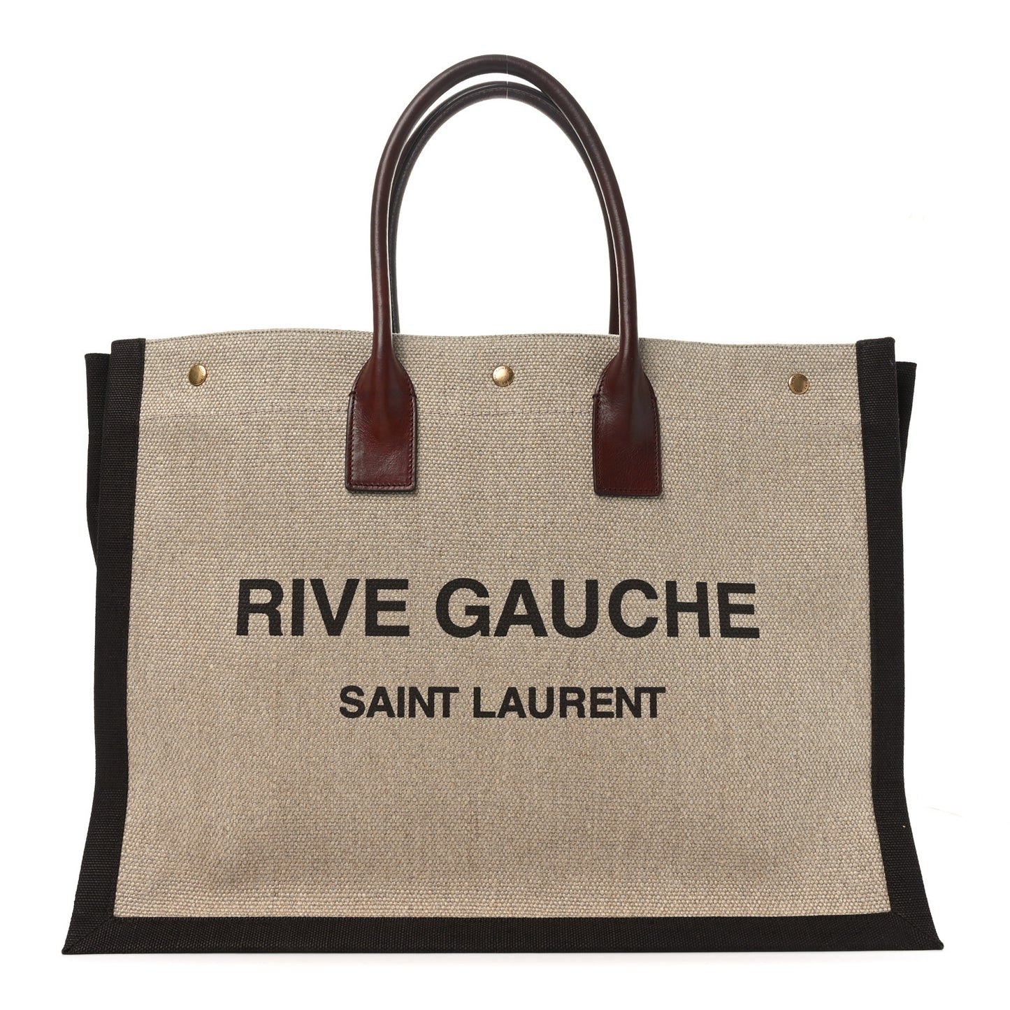Linen Calfskin Rive Gauche Tote Natural