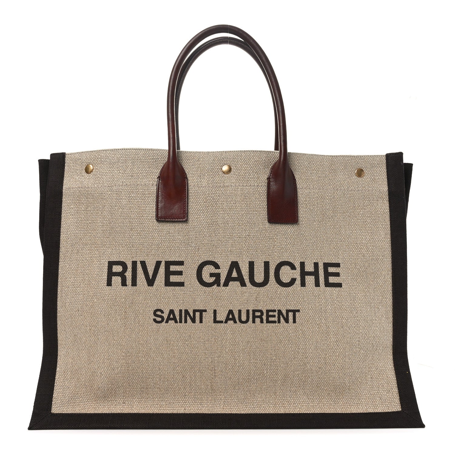 Saint Laurent Linen Calfskin Rive Gauche Tote Natural 1 of 10