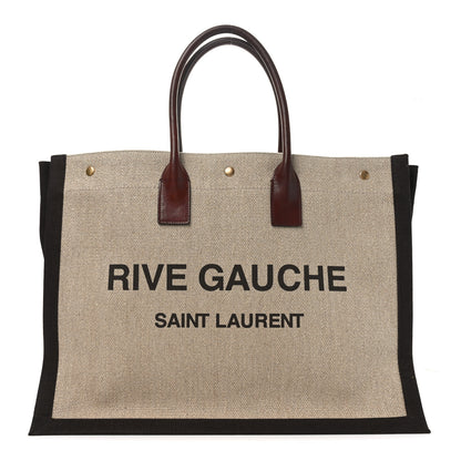 Saint Laurent Linen Calfskin Rive Gauche Tote Natural 1 of 10