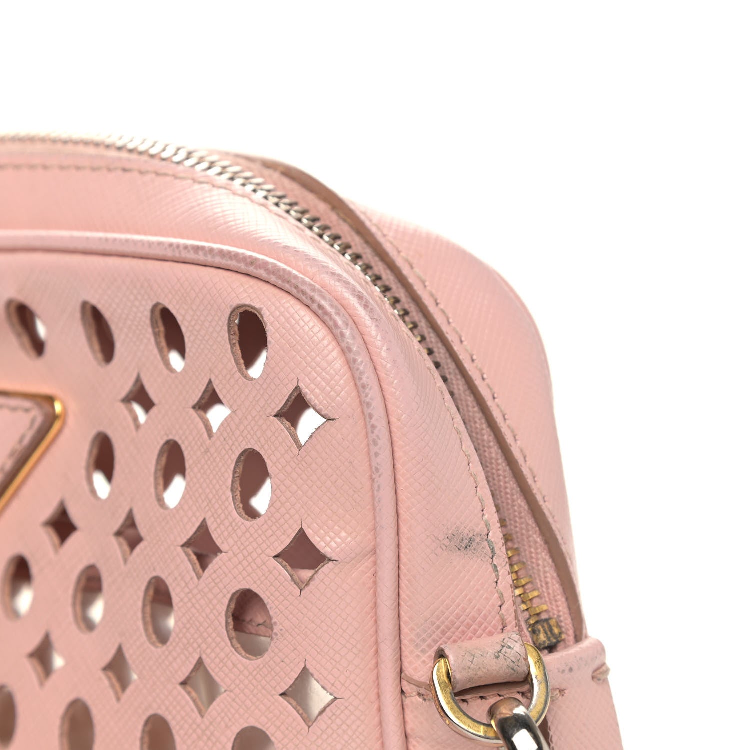Prada Saffiano Perforated Crossbody Orchidea 7 of 12