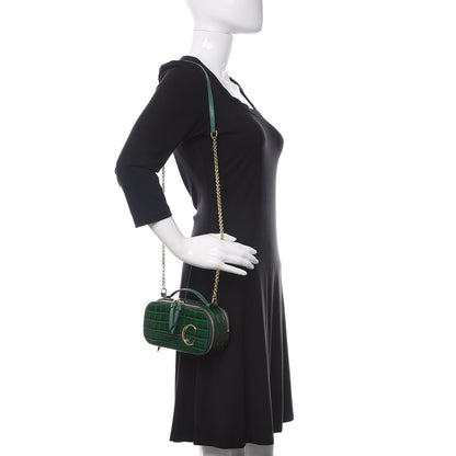 Chloe Calfskin Crocodile Embossed Mini C Vanity Bag Woodsy Green 2 of 10