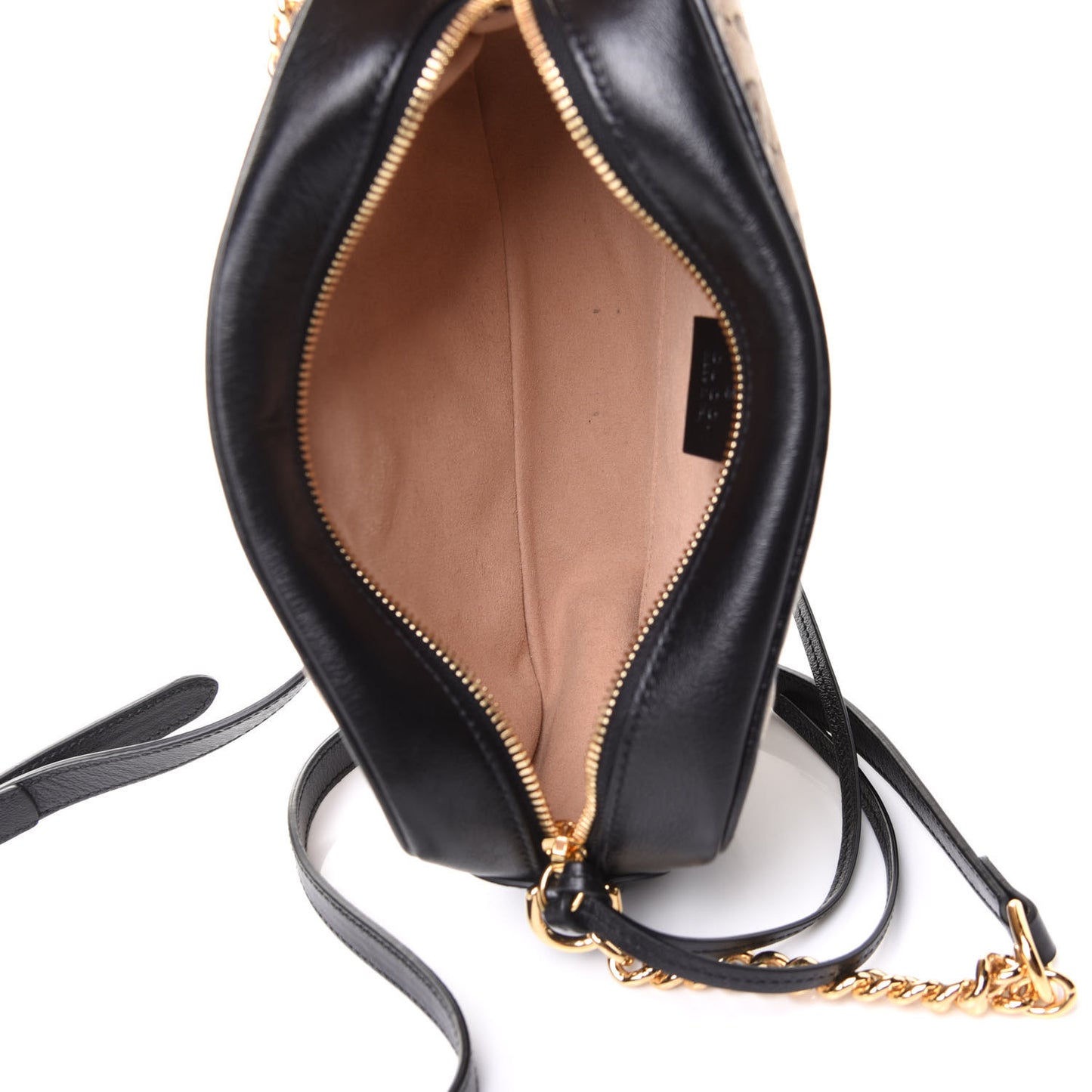Monogram Matelasse Diagonal Small GG Marmont Chain Shoulder Bag Beige Black