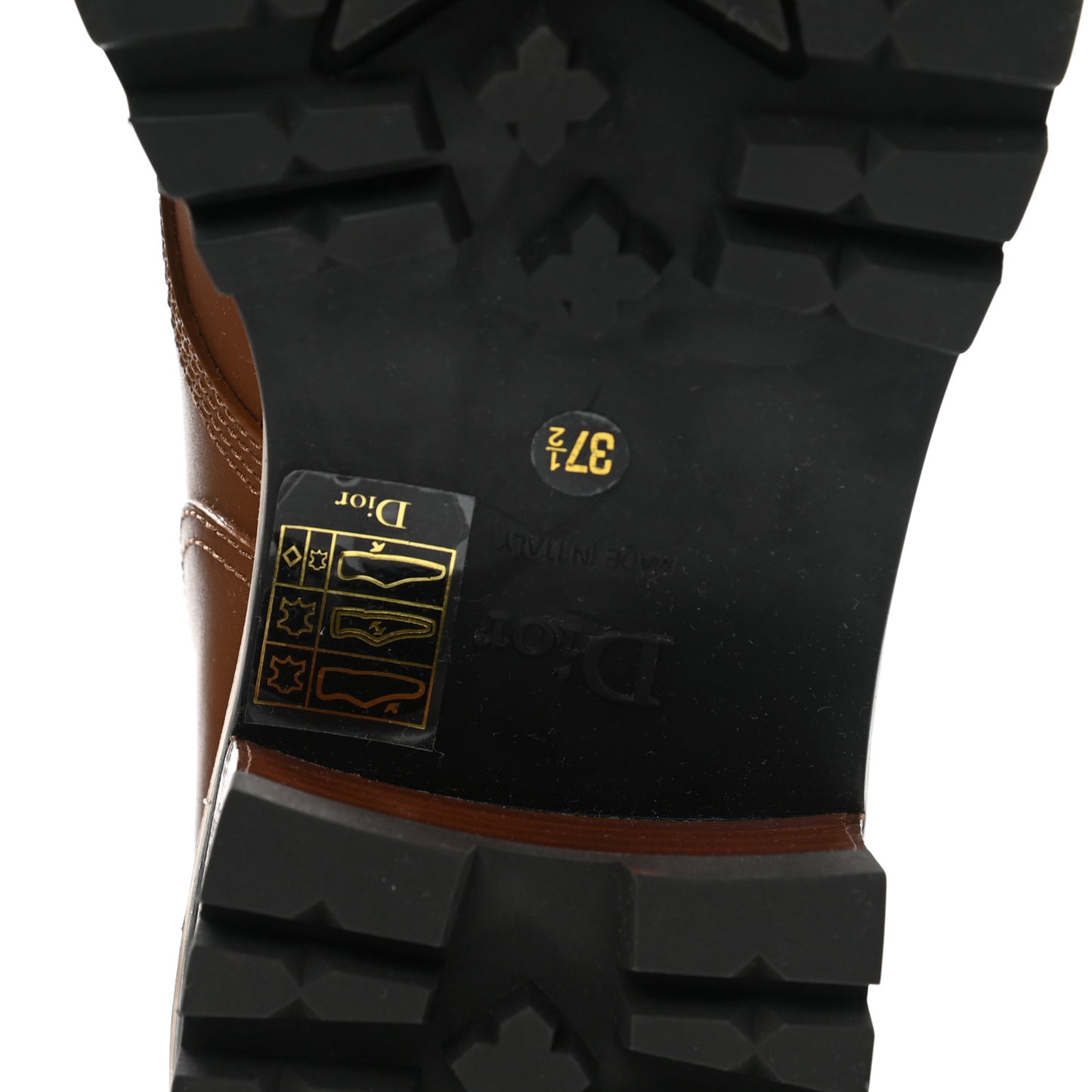 Calfskin Dior Quest 35mm Hiking Boots 37.5 Golden Saddle