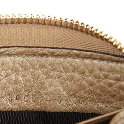 Gucci Metallic Pebbled Calfskin Soho Zip Around Wallet Golden Beige 6 of 6