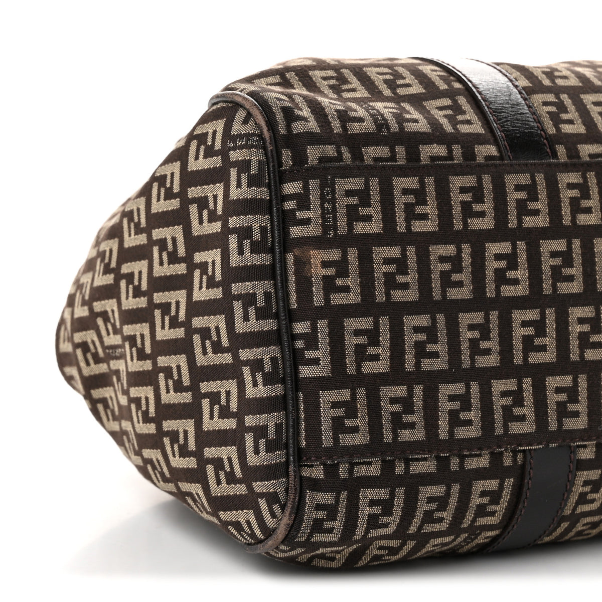 Fendi Zucchino Vitello Shoulder Bag Testa di Moro Beige 9 of 10