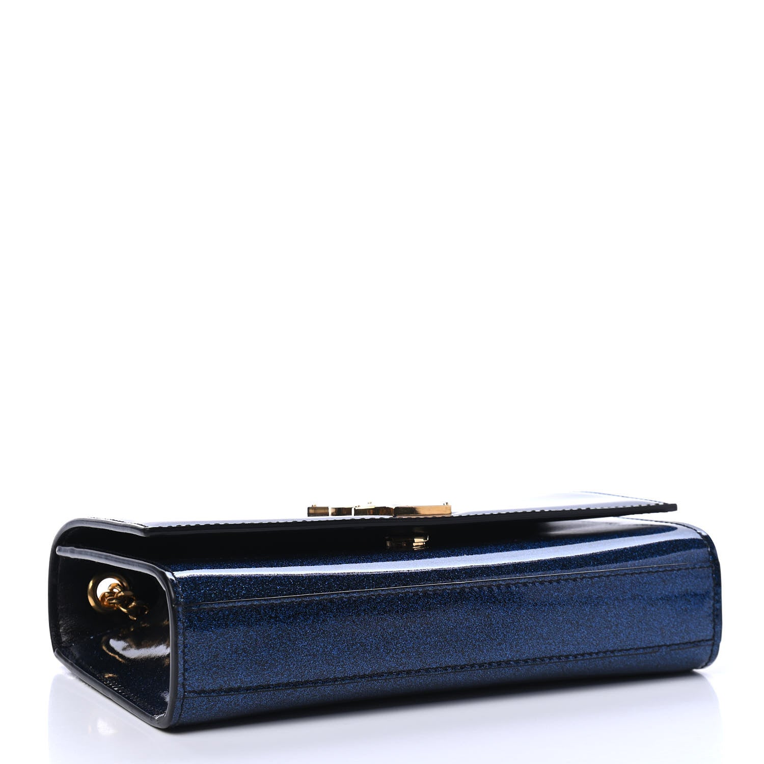 Saint Laurent Glitter Patent Small Monogram Kate Satchel Cobalt 3 of 6