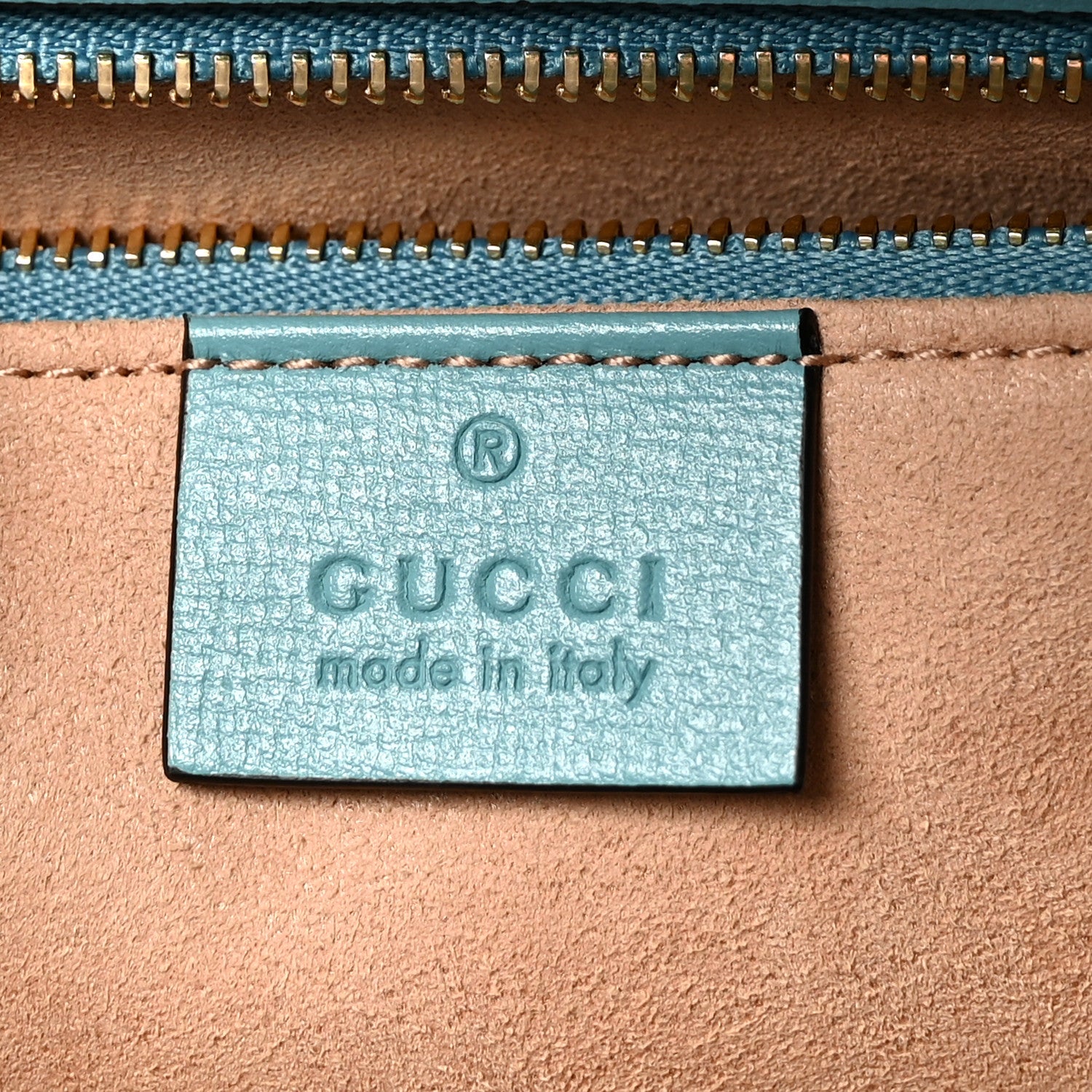 Gucci Azalea Calfskin Horsebit 1955 Shoulder Bag Dusty Azure 6 of 10