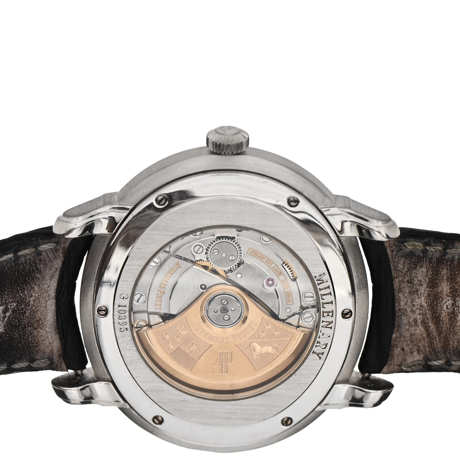 Audemars Piguet 18K White Gold Alligator 45mm Millenary Automatic Watch Blue 15320BC.OO.D093CR.01 4 of 6