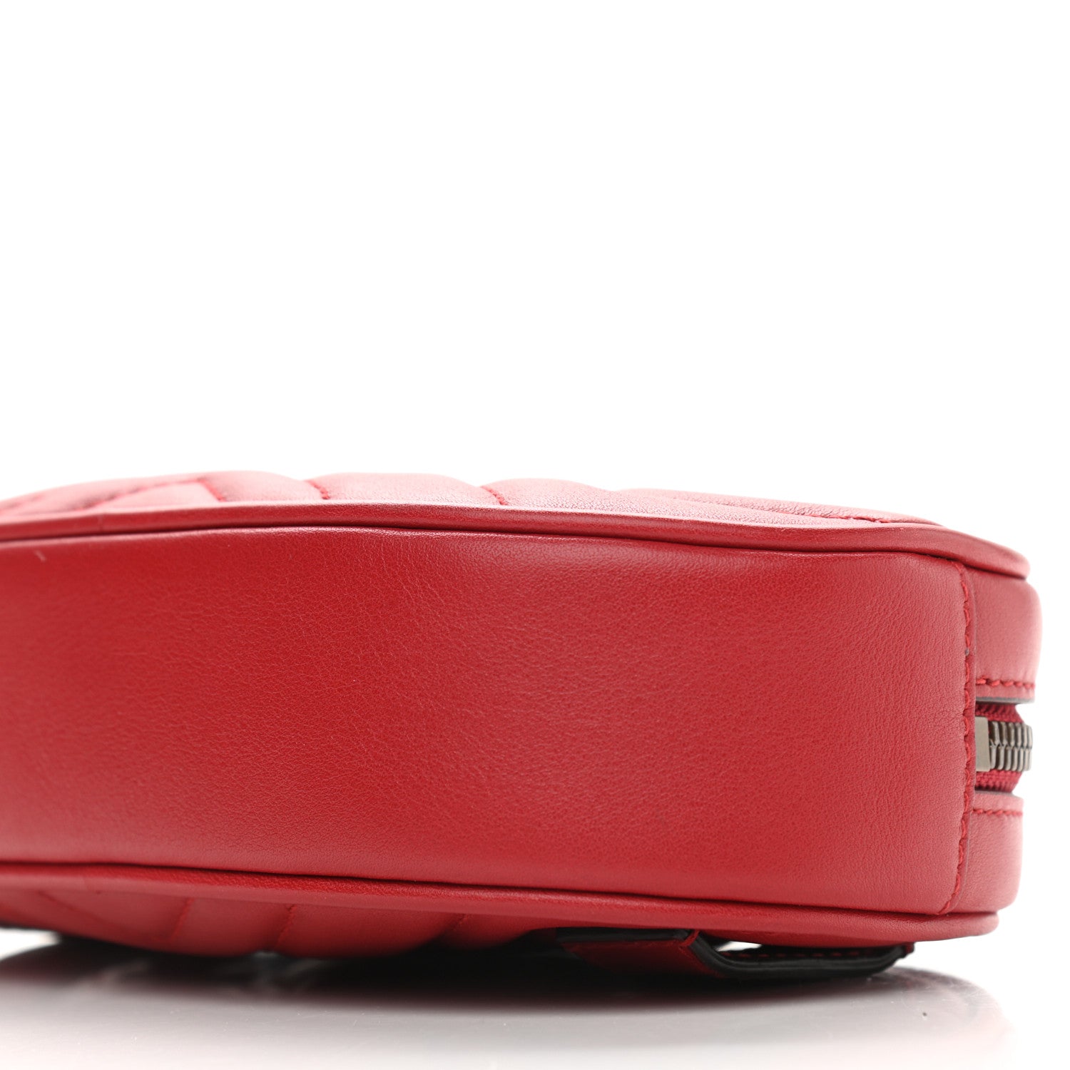 Gucci Calfskin Matelasse GG Marmont Belt Bag 85 34 Hibiscus Red 9 of 11