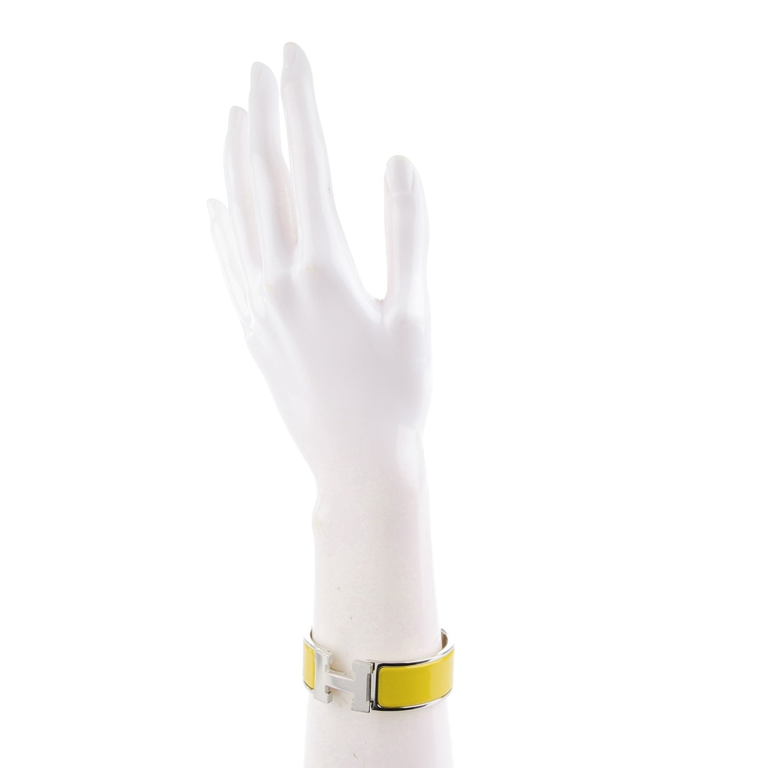 Hermes Enamel Clic Clac H Wide Bracelet PM Chartreuse 2 of 4