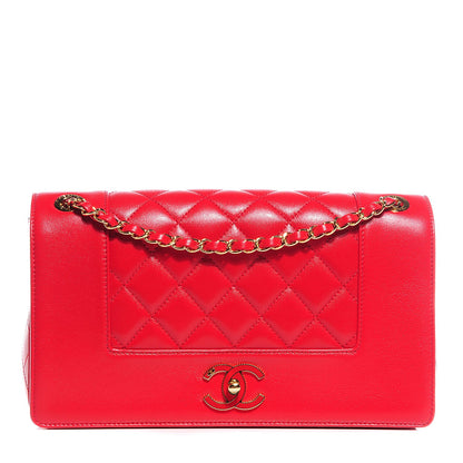 Chanel Sheepskin Quilted Vintage Mademoiselle Flap Red 1 of 9