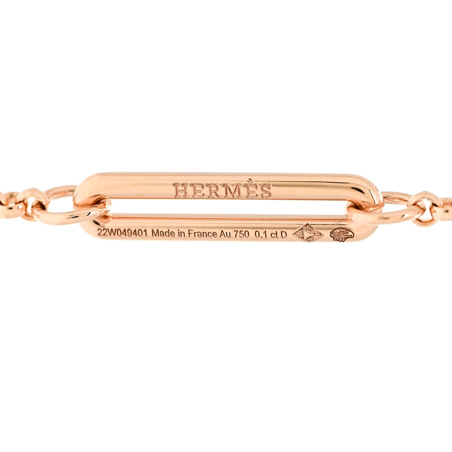 Hermes 18K Rose Gold Diamond Chaine D'Ancre Chaos Earrings 5 of 6