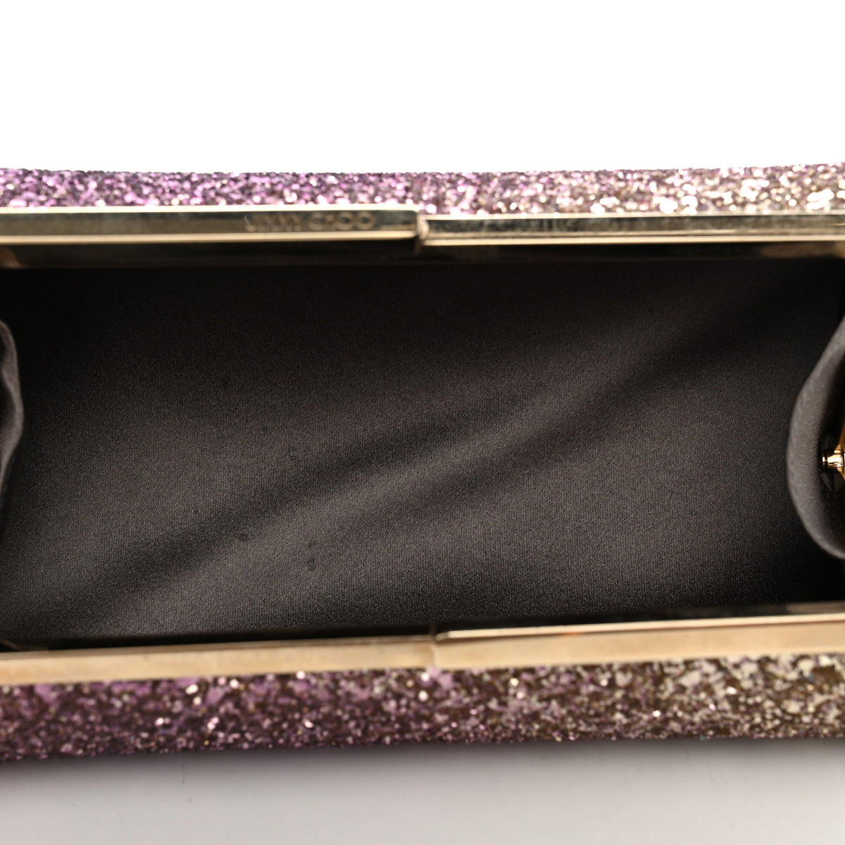 Coarse Glitter Trinket Clutch Pink Gold