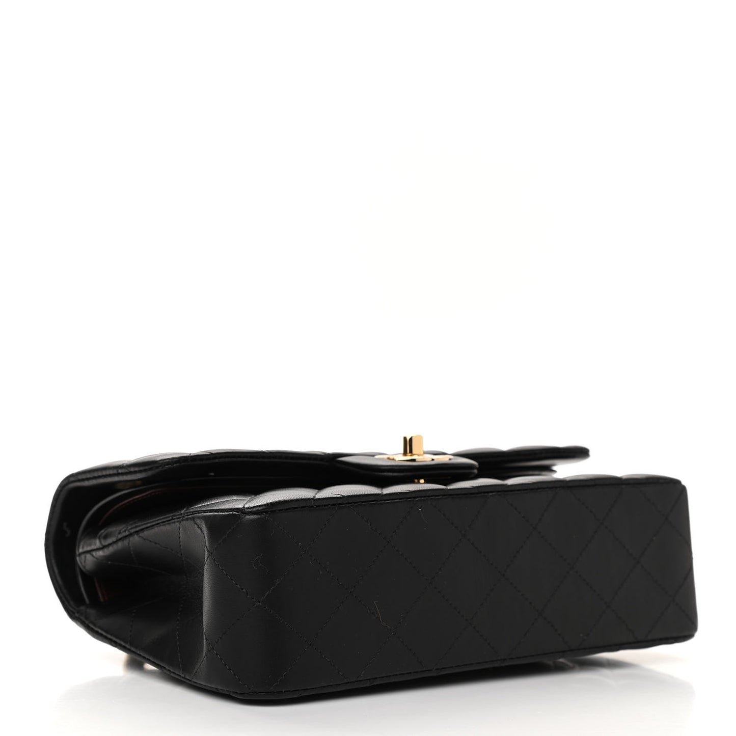 Lambskin Quilted Small Double Flap Black
