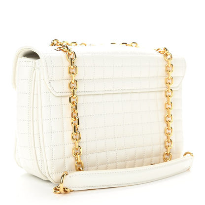 Celine Calfskin Quilted Medium C Bag White 3 of 9