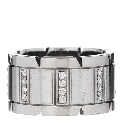 Cartier 18K White Gold Diamond 11mm Tank Francaise Ring 51 5.75 3 of 4