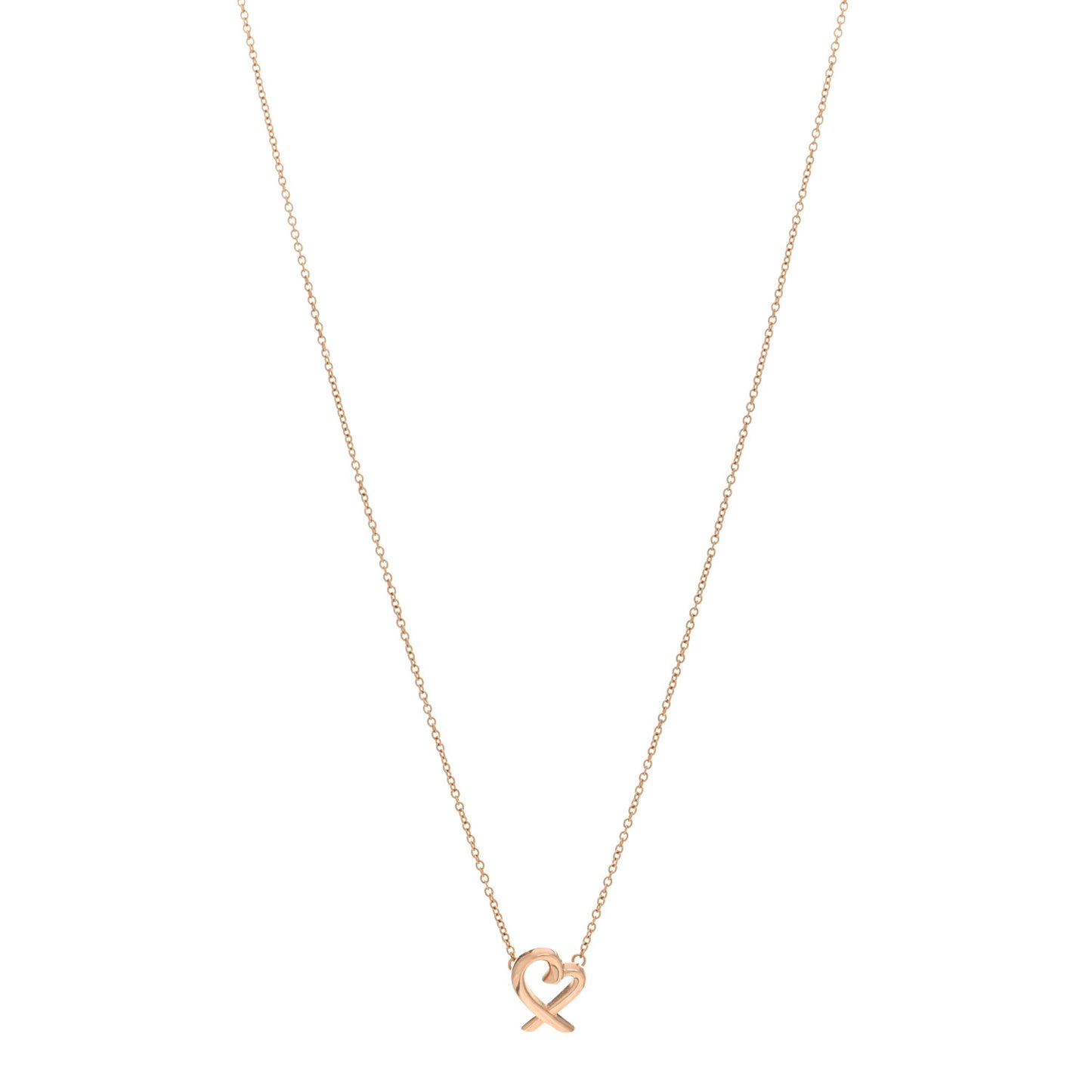 18K Rose Gold Mini Paloma Picasso Loving Heart Pendant Necklace