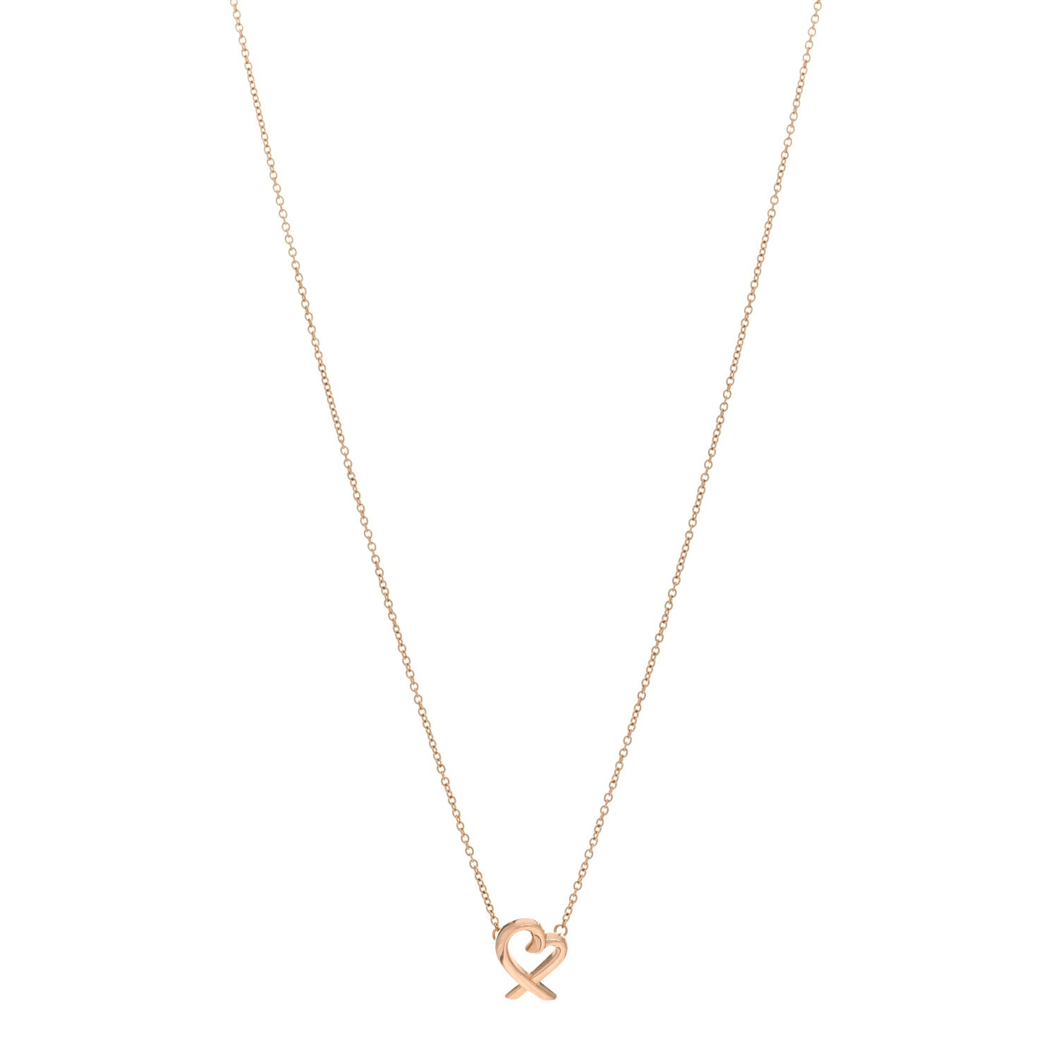 Tiffany 18K Rose Gold Mini Paloma Picasso Loving Heart Pendant Necklace 1 of 4