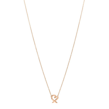 Tiffany 18K Rose Gold Mini Paloma Picasso Loving Heart Pendant Necklace 1 of 4