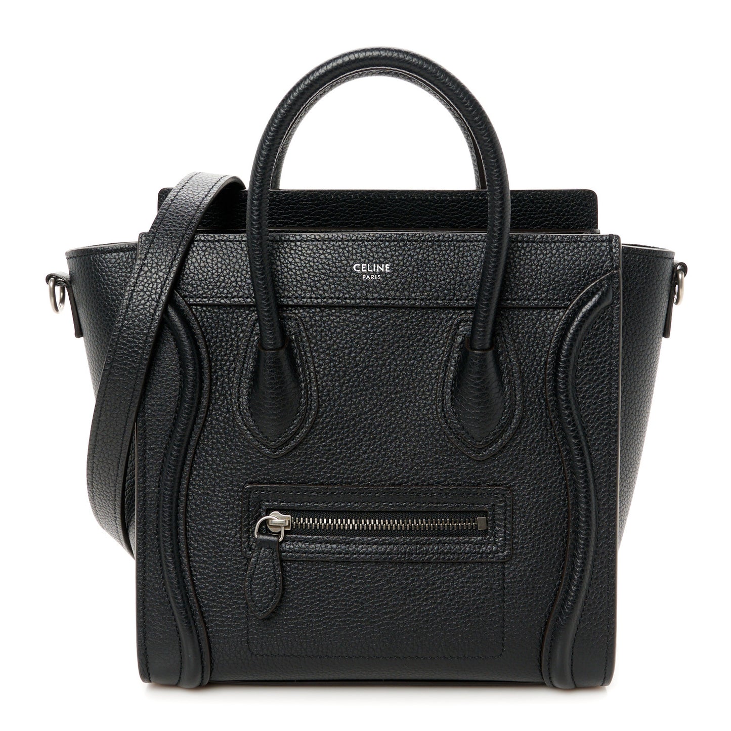 Drummed Calfskin Nano Luggage Black