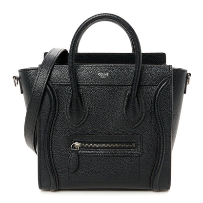 Celine Drummed Calfskin Nano Luggage Black 1 of 10