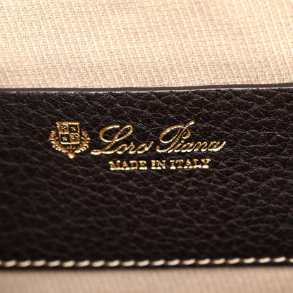 Loro Piana Grained Calfskin Globe Shoulder Bag Dark Chocolate Licorice 6 of 10