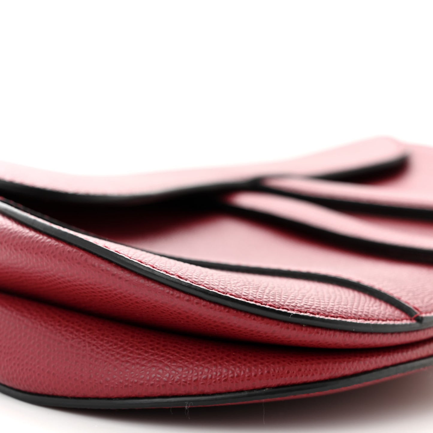 Grained Calfskin Saddle Bag Red