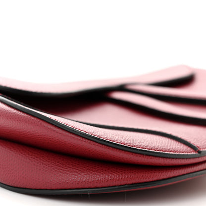 Christian Dior Grained Calfskin Saddle Bag Red 9 of 10
