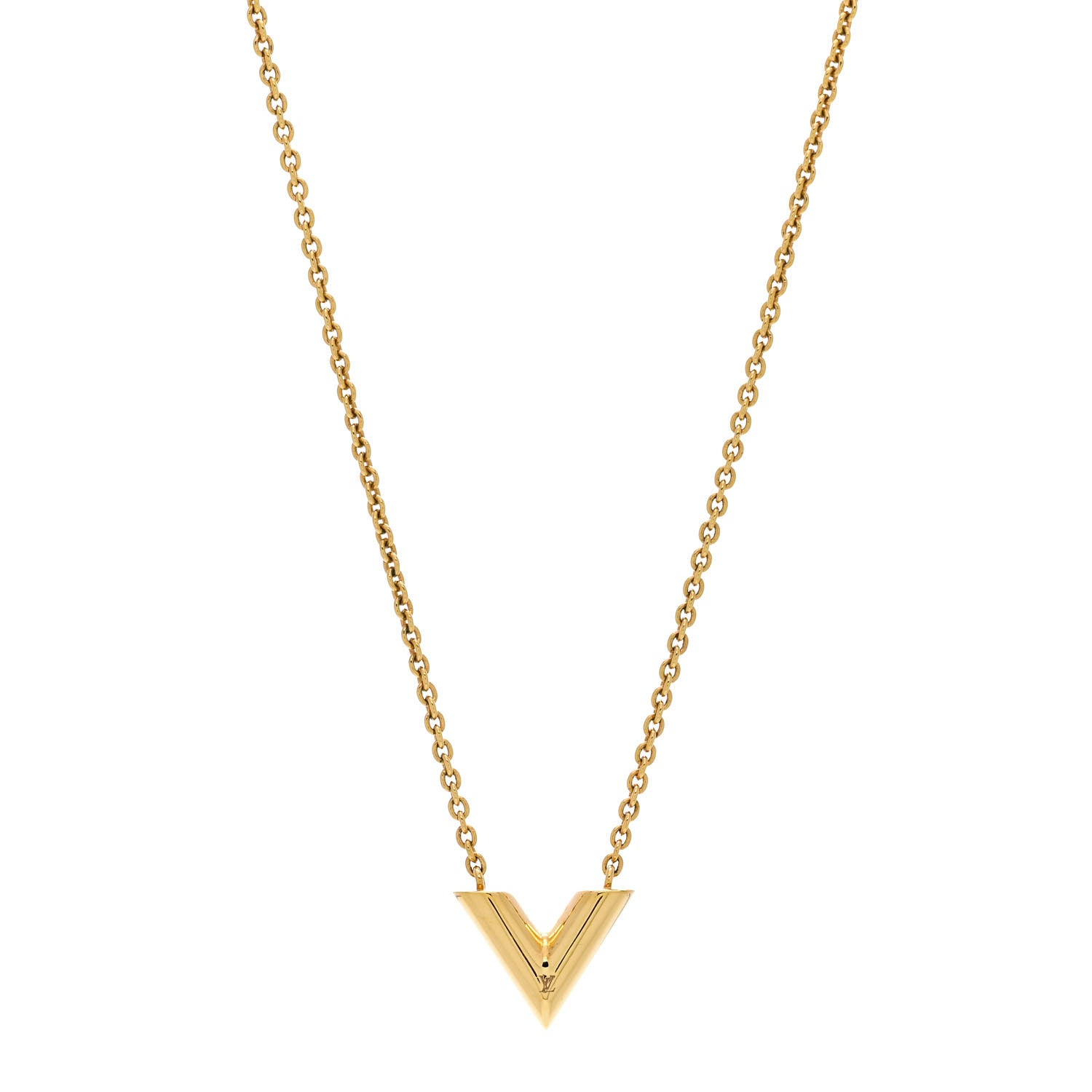 Louis Vuitton Essential V Necklace Gold 1 of 7