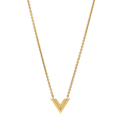 Louis Vuitton Essential V Necklace Gold 1 of 7
