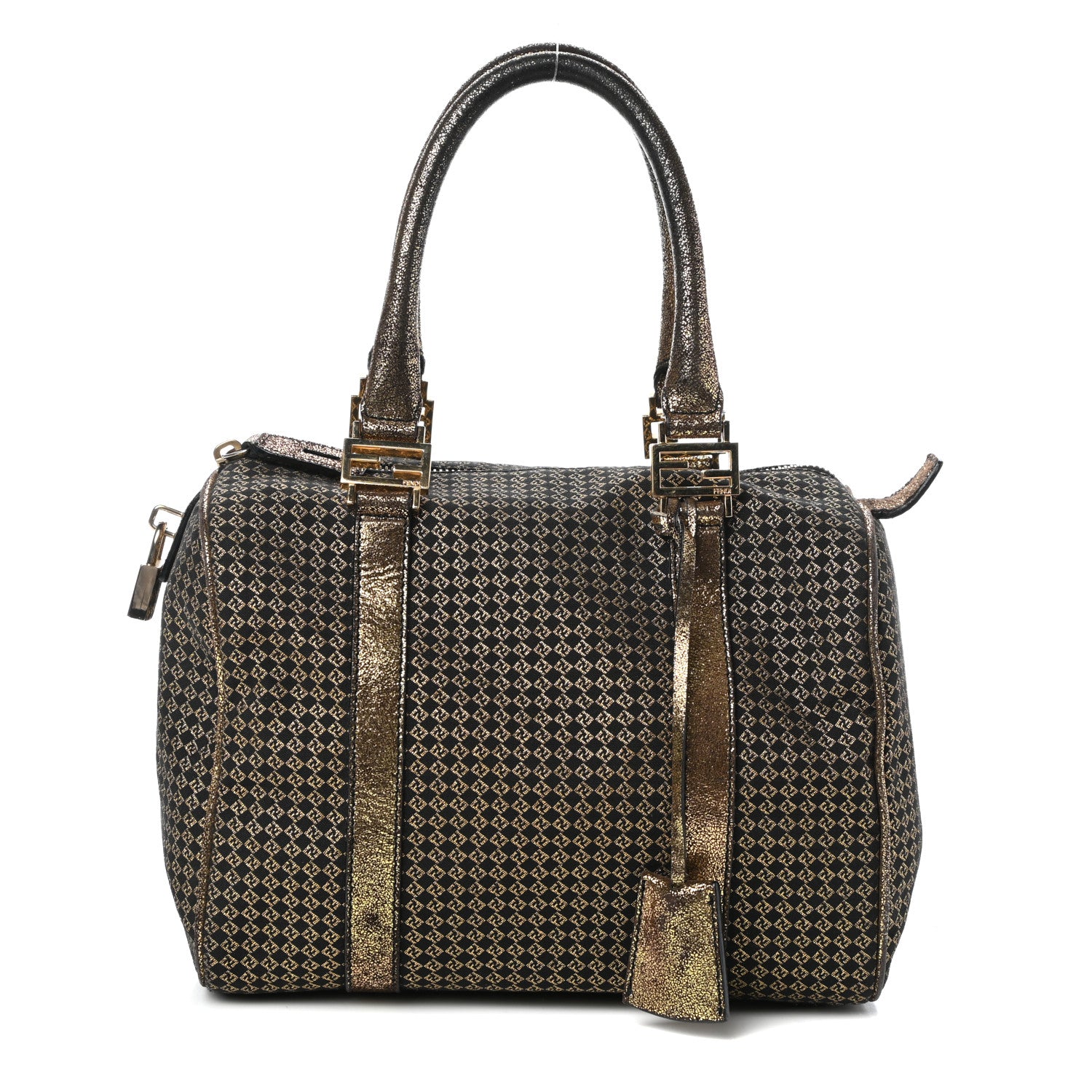 Fendi Metallic Zucchino Forever Boston Gold Black 1 of 9