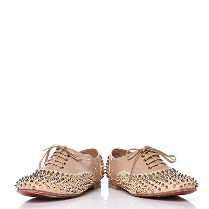 Christian Louboutin Nappa Freddy Spikes Donna Flat Sneakers 39.5 Poudre 16 of 17
