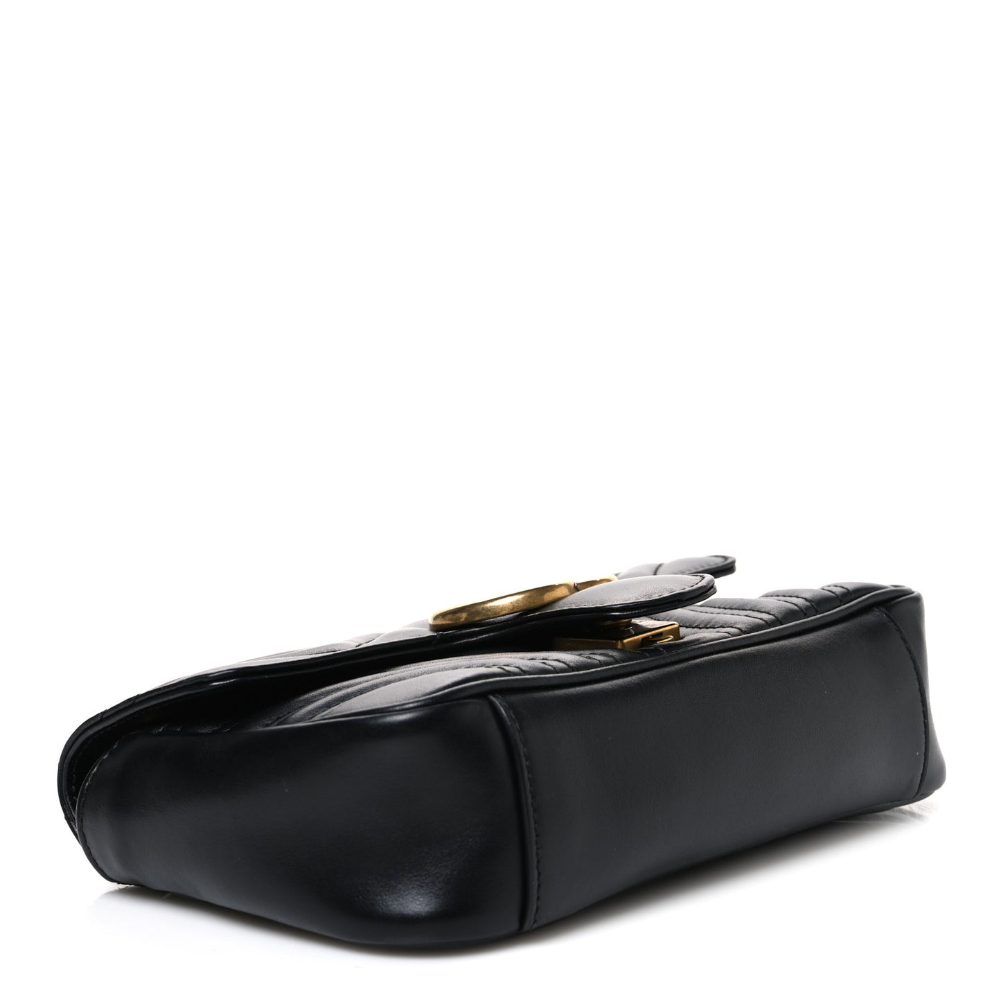 Calfskin Matelasse Mini GG Marmont Shoulder Bag Black