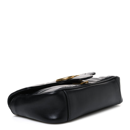 Gucci Calfskin Matelasse Mini GG Marmont Shoulder Bag Black 4 of 10