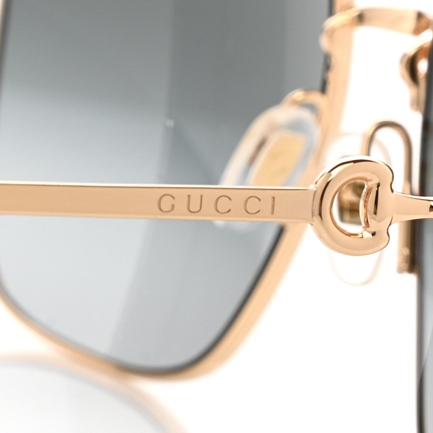Gucci Metal Horsebit Square Frame Sunglasses GG0879S Gold 5 of 8
