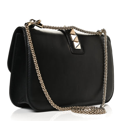 Valentino Garavani Vitello Medium Glam Lock Rockstud Flap Black 3 of 12