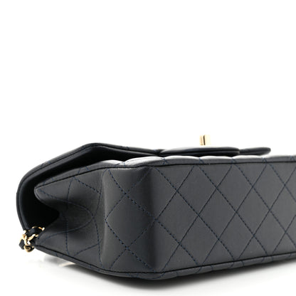 Chanel Lambskin Quilted Mini Top Handle Rectangular Flap Navy Blue 9 of 11