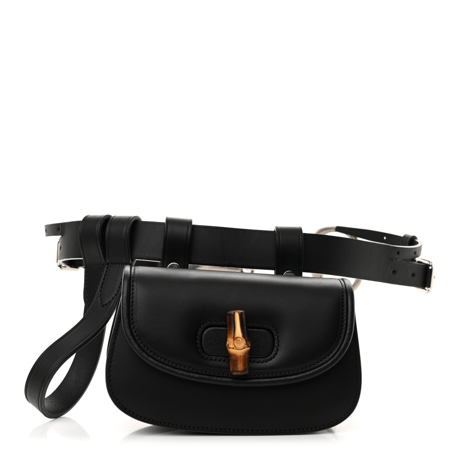 Gucci Calfskin Bamboo Mini 1947 Belt Bag 80 32 Black 1 of 10