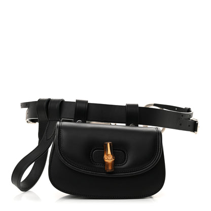 Gucci Calfskin Bamboo Mini 1947 Belt Bag 80 32 Black 1 of 10