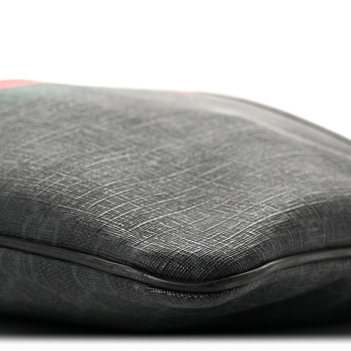 GG Supreme Monogram Web Medium Flat Messenger Bag Black Grey
