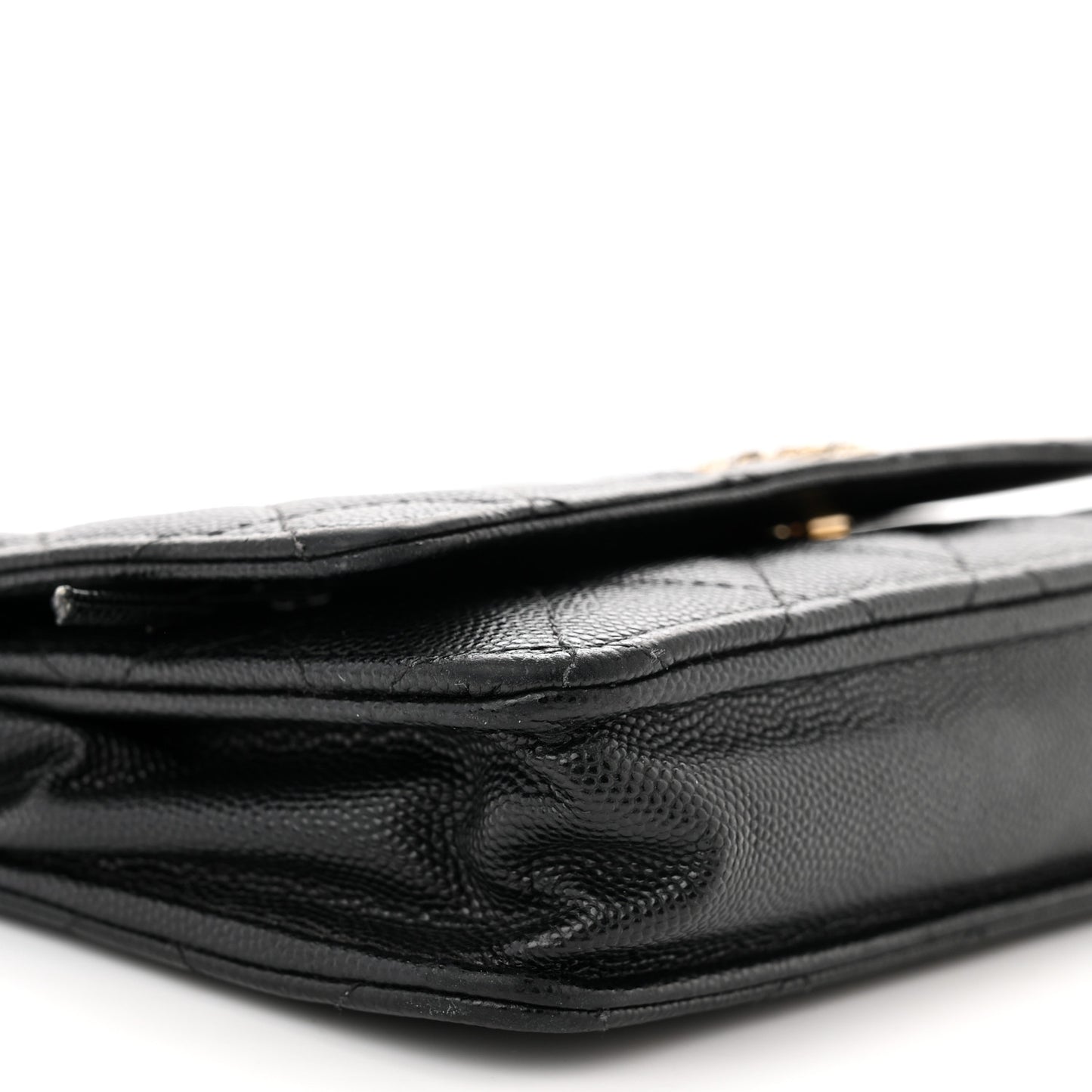 Caviar Quilted Crystal CC Wallet On Chain WOC Black