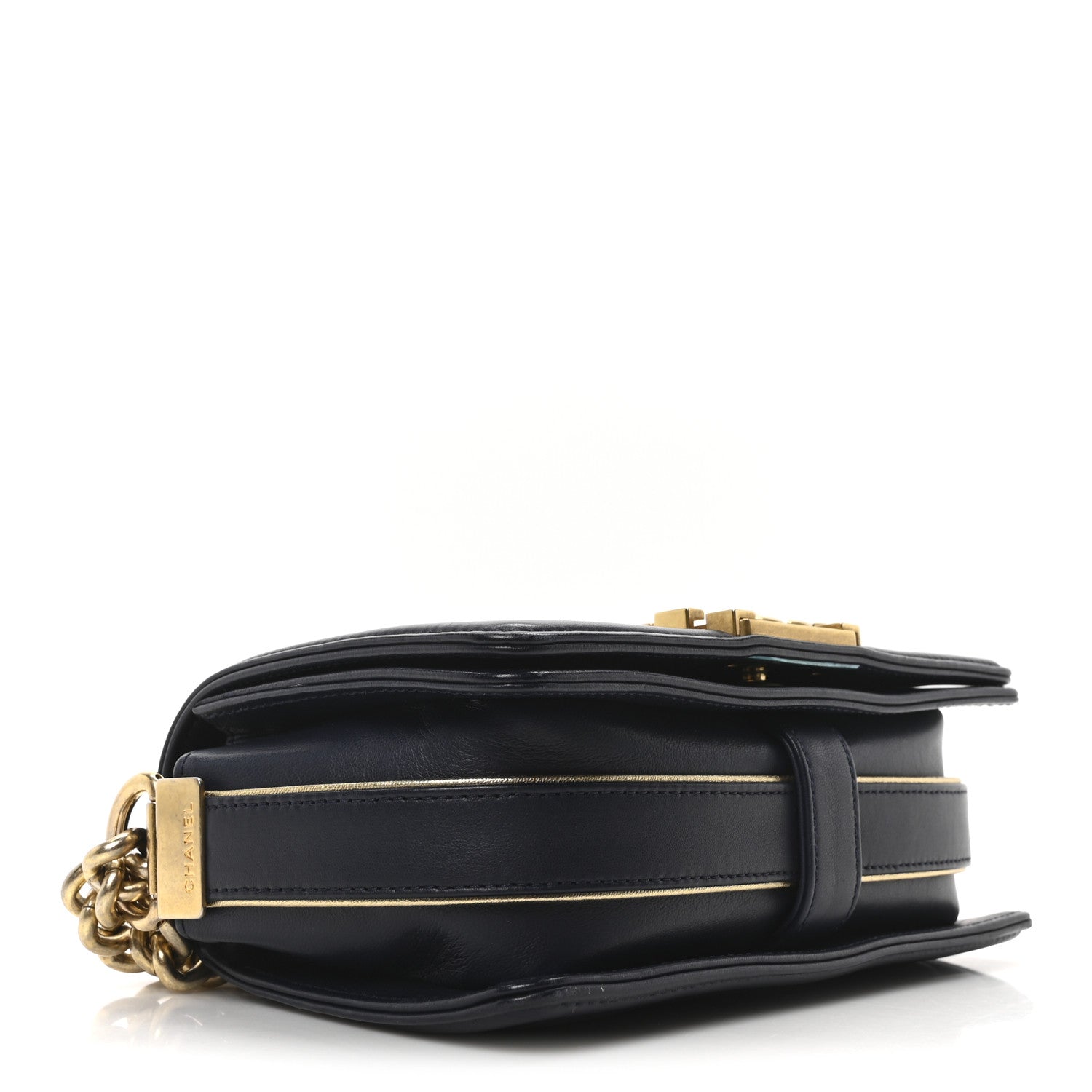 Chanel Sheepskin Braided Small Boy Reverso Flap Navy 4 of 10